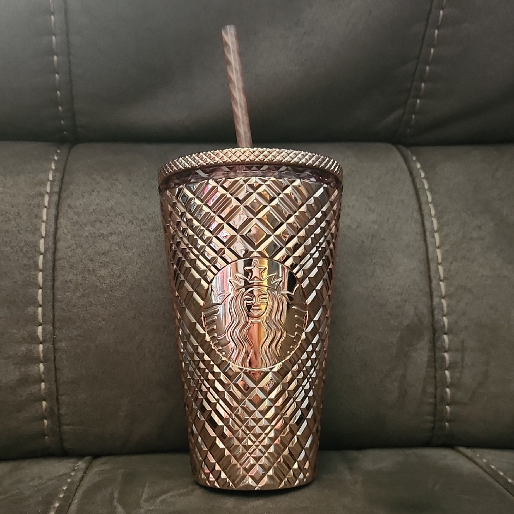 Starbucks Metallic Brown Tumbler with Straw